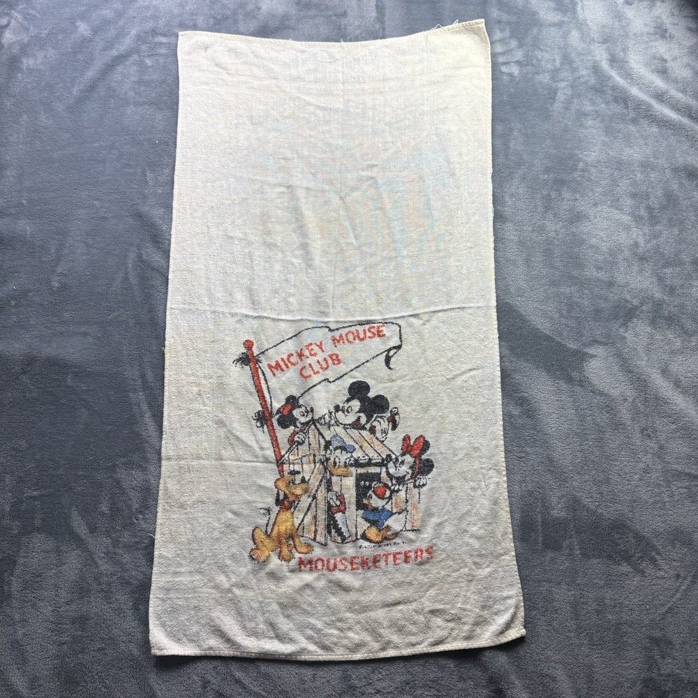 Vintage Disney Mickey Mouse Club Mouseketeers Cannon Hand Towel 19x36 RARE